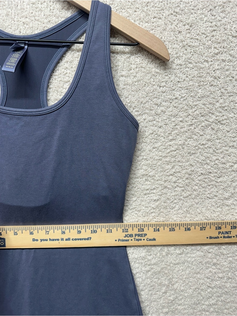 SKIMS Steel Blue Racerback Onesie Romper Bodysuit Medium Biker Shorts Bra Lounge - Picture 8 of 9